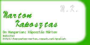 marton kaposztas business card