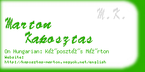 marton kaposztas business card